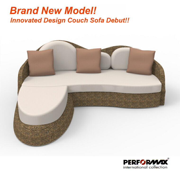ウォーターヒヤシンスソファ PERFORMAX 正規代理店 ウォーターヒヤシンス カウチソファ コーナーソファー W204cm 3P ソファ & スツール オットマン L字 L型 アジアン チェア イス 椅子 リゾート バリ アジアン家具 【在庫販売品・即納可能】