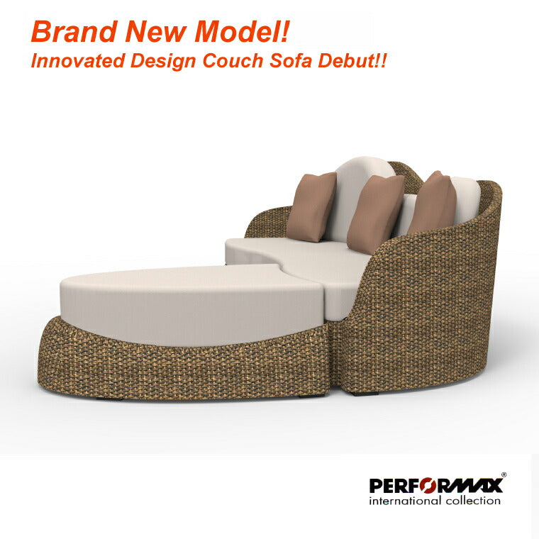 ウォーターヒヤシンスソファ PERFORMAX 正規代理店 ウォーターヒヤシンス カウチソファ コーナーソファー W204cm 3P ソファ & スツール オットマン L字 L型 アジアン チェア イス 椅子 リゾート バリ アジアン家具 【在庫販売品・即納可能】