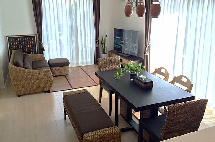 高品質 ウォーターヒヤシンス ダイニングセット ダイニングテーブル PDT14 チェア PC11 or PC12 ベンチ PBT03 ダイニング4点セット ダイニングテーブルセット 4人用 リゾート アジアン 家具 モダン ナチュラル PERFORMAX 【在庫販売品】