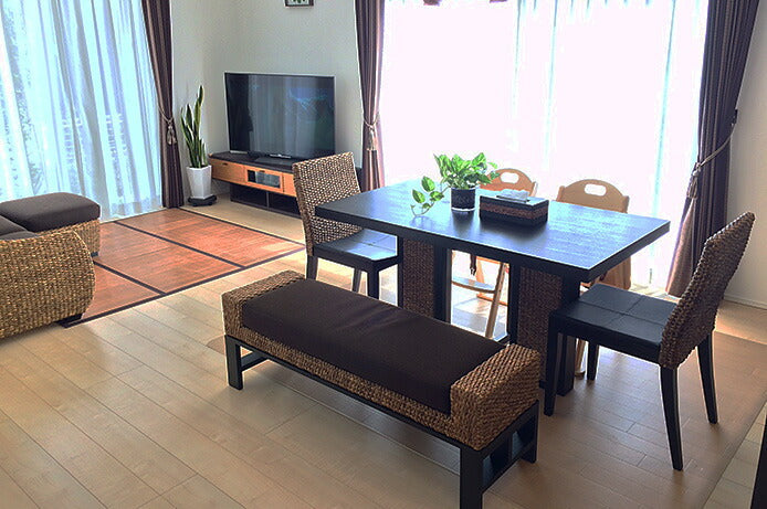 高品質 ウォーターヒヤシンス ダイニングセット ダイニングテーブル PDT14 チェア PC11 or PC12 ベンチ PBT03 ダイニング4点セット ダイニングテーブルセット 4人用 リゾート アジアン 家具 モダン ナチュラル PERFORMAX 【在庫販売品】