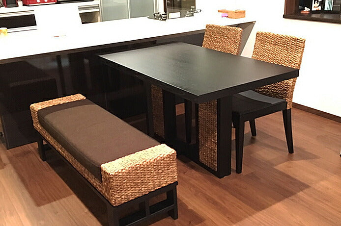 高品質 ウォーターヒヤシンス ダイニングセット ダイニングテーブル PDT14 チェア PC11 or PC12 ベンチ PBT03 ダイニング4点セット ダイニングテーブルセット 4人用 リゾート アジアン 家具 モダン ナチュラル PERFORMAX 【在庫販売品】