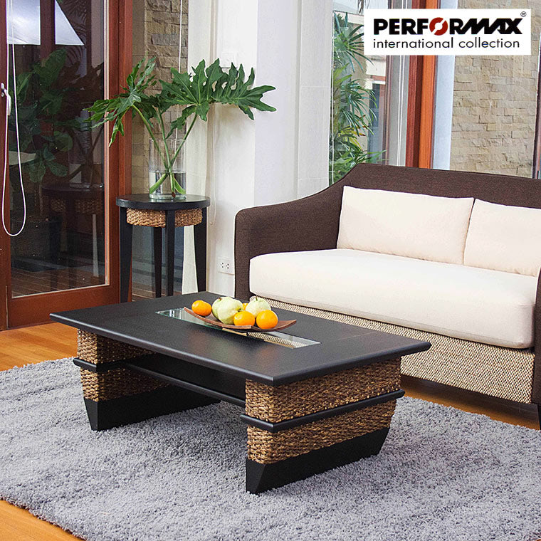 ウォーターヒヤシンステーブル PERFORMAX 正規代理店 正規品 ウォーターヒヤシンス ローテーブル W104cm ソファテーブル センターテーブル 座卓 長方形 木製 ガラス コーヒーテーブル アジアン バリ リゾート モダン【在庫販売品・即納可能】