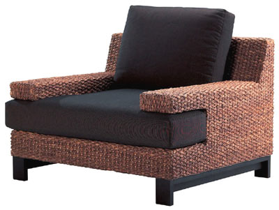 高品質 ウォーターヒヤシンス ソファ 1P 1人掛け ソファー 一人掛け パーソナル チェア アジアンソファ イス 椅子 リゾート バリ ホテル仕様 上質 アジアン 家具 ナチュラル モダン ハワイアン 布地 PERFORMAX (受注生産品)