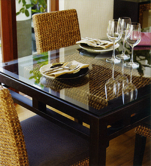 ダイニングテーブル 4人 ~ 6人用 高品質 ウォーターヒヤシンス 食卓 センター テーブル ダイニングセット 長方形 アジアン リゾート バリ 上質 アジアン家具 ナチュラル モダン 新生活 PERFORMAX 正規品 (ガラス天板・受注生産品)