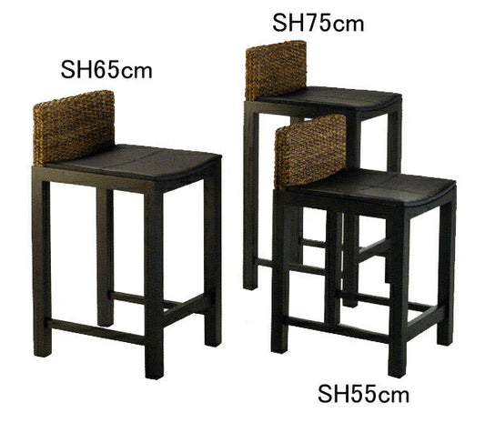 ウォーターヒヤシンス家具 PERFORMAX 正規代理店 正規品 ウォーターヒヤシンス ダイニングチェア キッチン カウンターチェア バースツール SH65cm ダイニング チェア イス 椅子 アジアン リゾート ホテル バリ アジアン家具 (受注生産品)