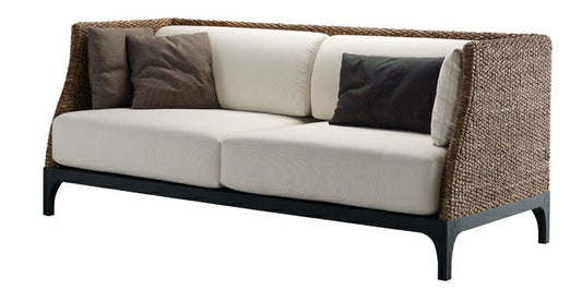 高品質 ウォーターヒヤシンス ソファ 3P 3人掛け ワイド ソファー 三人掛け アジアンソファ リビングソファー バリ リゾート ホテル仕様 上質 アジアン 家具 ナチュラル モダン ハワイアン 布地 PERFORMAX 正規品 (受注生産品)