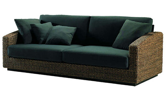 高品質 ウォーターヒヤシンス ソファ 3P 3人掛け ワイド ソファー 三人掛け アジアンソファ リビングソファー バリ リゾート ホテル仕様 上質 アジアン 家具 ナチュラル モダン ハワイアン 布地 PERFORMAX 正規品 (受注生産品)