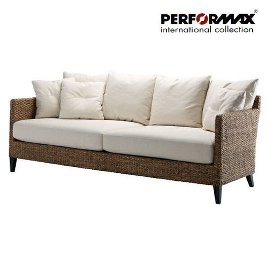 高品質 ウォーターヒヤシンス ソファ 3P 3人掛け ワイド ソファー 三人掛け アジアンソファ リビングソファー バリ リゾート ホテル仕様 上質 アジアン 家具 ナチュラル モダン ハワイアン 布地 PERFORMAX 正規品 (受注生産品)