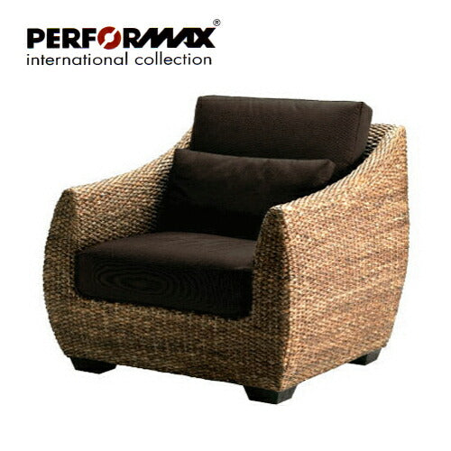高品質 ウォーターヒヤシンス ソファ 1P 1人掛け ソファー 一人掛け パーソナル チェア アジアンソファ イス W84cm 椅子 リゾート バリ ホテル仕様 上質 アジアン 家具 ナチュラル モダン ハワイアン 布地 PERFORMAX (受注生産品)