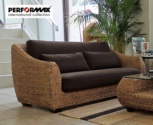 高品質 ウォーターヒヤシンス ソファ 2P 2人掛け ワイド ソファー 二人掛け アジアンソファー ラブソファ リビング チェア バリ リゾート ホテル仕様 上質 アジアン 家具 ナチュラル モダン ハワイアン 布地 北欧 PERFORMAX (受注生産品)
