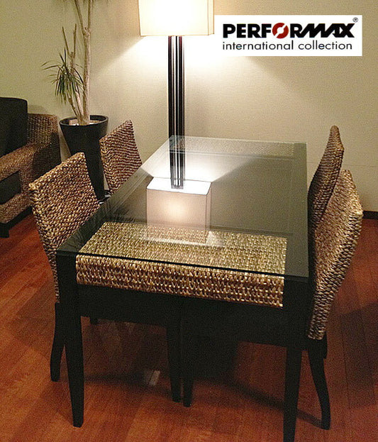 ウォーターヒヤシンス家具 PERFORMAX 正規代理店 ウォーターヒヤシンス ダイニングセット ダイニングテーブル (PDT10)& チェア クッション張り(PC12) ダイニング5点セット 4人用 アジアン リゾート アジアン家具 【在庫販売品・即納可能】