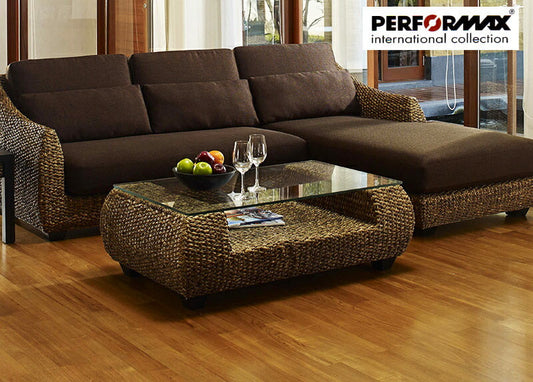 高品質 ウォーターヒヤシンス ローテーブル センターテーブル ガラス リビングテーブル W110cm 長方形 アジアン テーブル ソファーテーブル リゾート バリ 上質 アジアン家具 ナチュラル モダン 新生活 PERFORMAX 正規品 【在庫販売品】