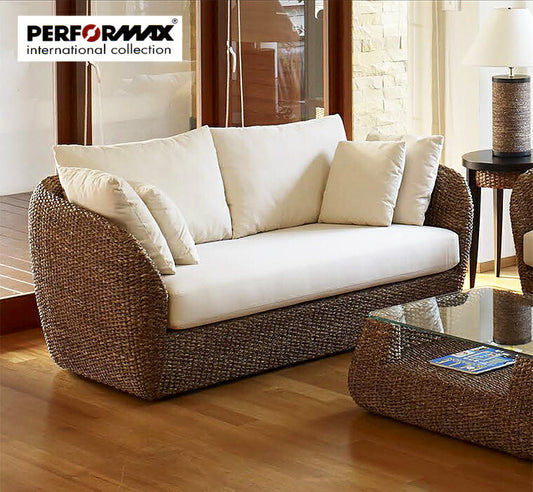 高品質 ウォーターヒヤシンス ソファ 2P 2人掛け ワイド ソファー 二人掛け アジアンソファー ラブソファ リビング チェア バリ リゾート ホテル仕様 上質 アジアン 家具 ナチュラル モダン ハワイアン 布地 北欧 PERFORMAX (受注生産品)