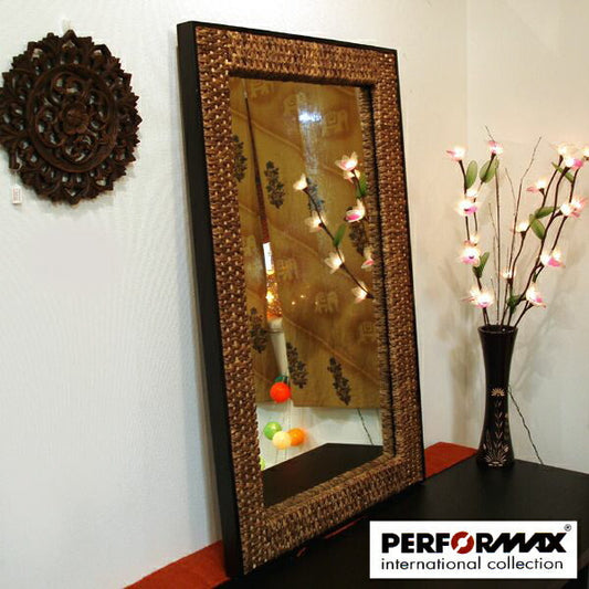 ウォーターヒヤシンス家具 PERFORMAX 正規代理店 正規品 ウォーターヒヤシンス ミラー 鏡 壁掛け アジアン リゾート ホテル サロン バリ アジアン家具 ドレッサー 姿見 にもなる! 【在庫販売品・即納可能】