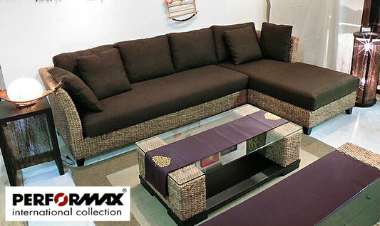 ウォーターヒヤシンスソファ PERFORMAX 正規代理店 正規品 ウォーターヒヤシンス コーナーソファー 3P 片肘ソファ & デイベッド カウチ L字 L型ソファ アジアン ソファ チェア イス 椅子 リゾート ホテル バリ アジアン家具(受注生産品)