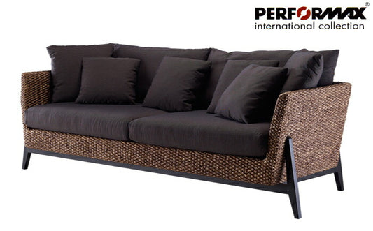 高品質 ウォーターヒヤシンス ソファ 3P 3人掛け ワイド ソファー 三人掛け アジアンソファ リビングソファー バリ リゾート ホテル仕様 上質 アジアン 家具 ナチュラル モダン ハワイアン 布地 PERFORMAX 正規品 (受注生産品)