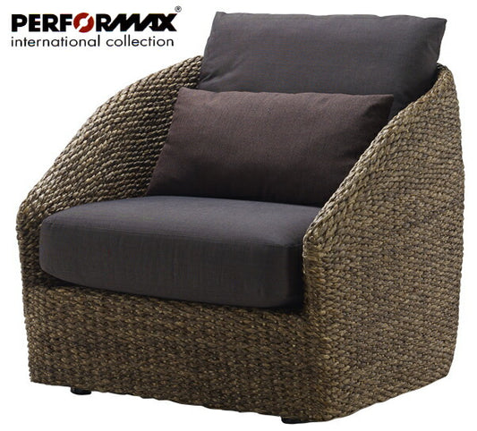 高品質 ウォーターヒヤシンス ソファ 1P 1人掛け ソファー 一人掛け パーソナル チェア アジアンソファ イス 椅子 リゾート バリ ホテル仕様 上質 アジアン 家具 ナチュラル モダン ハワイアン 布地 PERFORMAX (受注生産品)