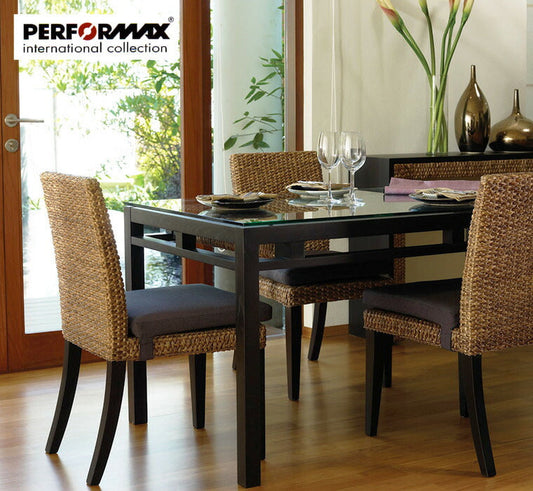 ダイニングテーブル 6人 ~ 8人用 高品質 ウォーターヒヤシンス 食卓 センター テーブル 大型 ダイニングテーブル 長方形 アジアン リゾート ホテル バリ 上質 アジアン家具 ナチュラル モダン PERFORMAX (ガラス天板・受注生産品)