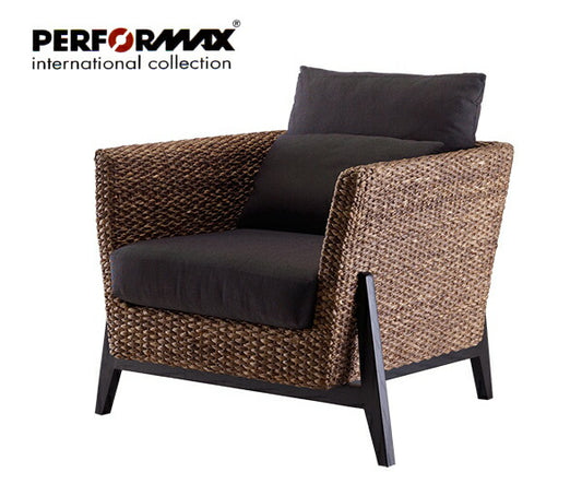 高品質 ウォーターヒヤシンス ソファ 1P 1人掛け ソファー 一人掛け パーソナル チェア アジアンソファ イス 椅子 リゾート バリ ホテル仕様 上質 アジアン 家具 ナチュラル モダン ハワイアン 布地 PERFORMAX (受注生産品)