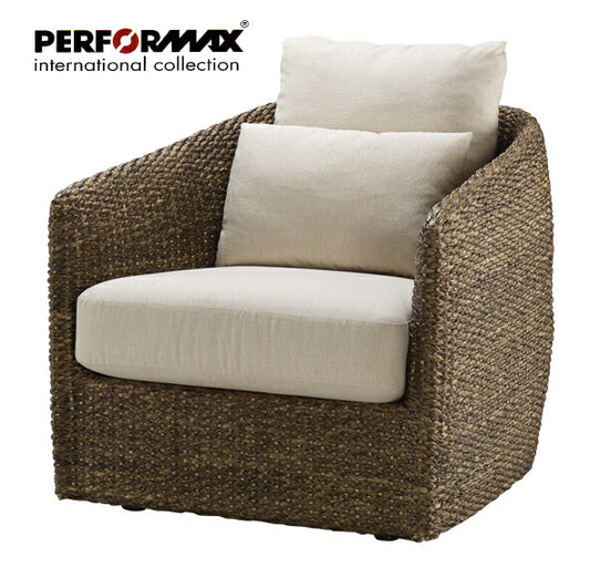 高品質 ウォーターヒヤシンス ソファ 1P 1人掛け ソファー 一人掛け パーソナル チェア アジアンソファ イス 椅子 リゾート バリ ホテル仕様 上質 アジアン 家具 ナチュラル モダン ハワイアン 布地 PERFORMAX (受注生産品)