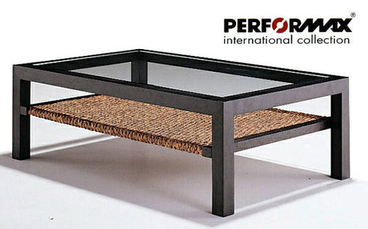 高品質 ウォーターヒヤシンス ローテーブル センターテーブル ガラス リビングテーブル 長方形 アジアン テーブル ソファーテーブル リゾート ホテル バリ 上質 アジアン家具 ナチュラル モダン 新生活 PERFORMAX 正規品 (受注生産品)