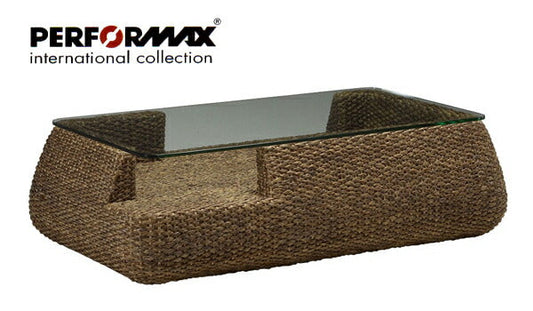 高品質 ウォーターヒヤシンス ローテーブル センターテーブル ガラス リビングテーブル 長方形 アジアン テーブル ソファーテーブル リゾート ホテル バリ 上質 アジアン家具 ナチュラル モダン 新生活 PERFORMAX 正規品 (受注生産品)