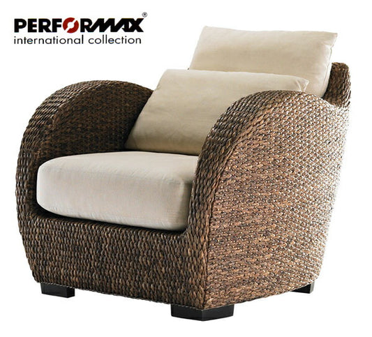 高品質 ウォーターヒヤシンス ソファ 1P 1人掛け ソファー 一人掛け パーソナル チェア アジアンソファ イス 椅子 リゾート バリ ホテル仕様 上質 アジアン 家具 ナチュラル モダン ハワイアン 布地 PERFORMAX (受注生産品)