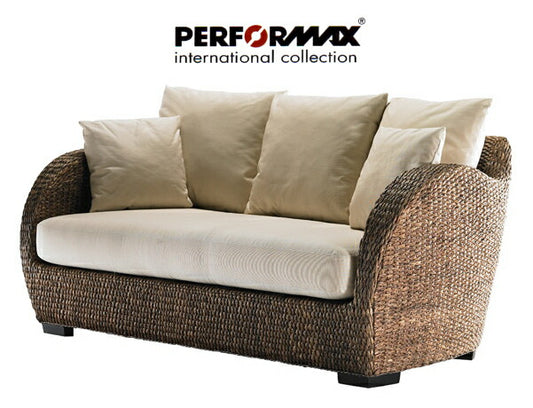 高品質 ウォーターヒヤシンス ソファ 2P 2人掛け ワイド ソファー 二人掛け アジアンソファー ラブソファ リビング チェア バリ リゾート ホテル仕様 上質 アジアン 家具 ナチュラル モダン ハワイアン 布地 北欧 PERFORMAX (受注生産品)