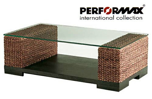 ウォーターヒヤシンス家具 PERFORMAX 正規代理店 正規品 ウォーターヒヤシンス ソファテーブル ローテーブル コーヒーテーブル センターテーブル 長方形 アジアン リゾート ホテル バリ アジアン家具 ガラス天板(受注生産品)