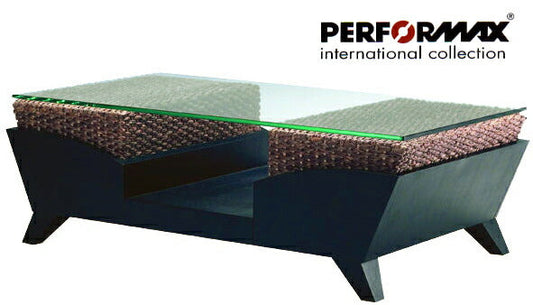 高品質 ウォーターヒヤシンス ローテーブル センターテーブル ガラス リビングテーブル 長方形 アジアン テーブル ソファーテーブル リゾート ホテル バリ 上質 アジアン家具 ナチュラル モダン 新生活 PERFORMAX 正規品 (受注生産品)