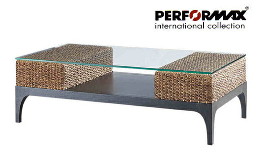 高品質 ウォーターヒヤシンス ローテーブル センターテーブル ガラス リビングテーブル 長方形 アジアン テーブル ソファーテーブル リゾート バリ 上質 アジアン家具 ナチュラル モダン 新生活 PERFORMAX 正規品 (受注生産品)