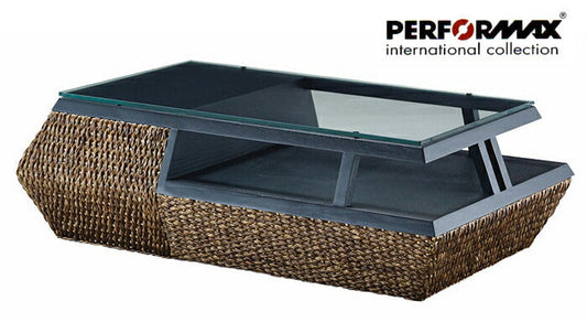 高品質 ウォーターヒヤシンス ローテーブル センターテーブル ガラス リビングテーブル 長方形 アジアン テーブル ソファーテーブル リゾート ホテル バリ 上質 アジアン家具 ナチュラル モダン 新生活 PERFORMAX 正規代理店 (受注生産品)