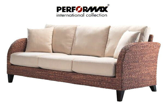 高品質 ウォーターヒヤシンス ソファ 3P 3人掛け ワイド ソファー 三人掛け アジアンソファ リビングソファー バリ リゾート ホテル仕様 上質 アジアン 家具 ナチュラル モダン ハワイアン 布地 PERFORMAX 正規品 (受注生産品)