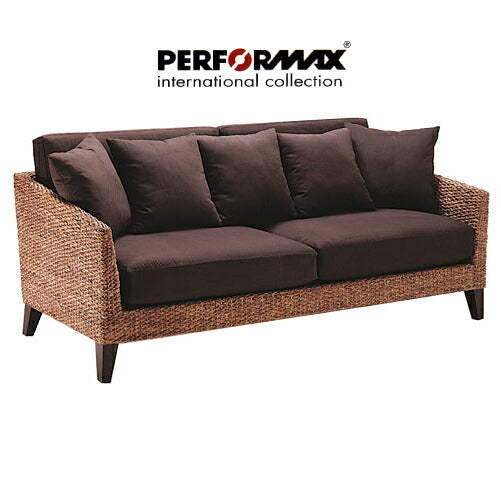 高品質 ウォーターヒヤシンス ソファ 3P 3人掛け ワイド ソファー 三人掛け アジアンソファ リビングソファー バリ リゾート ホテル仕様 上質 アジアン 家具 ナチュラル モダン ハワイアン 布地 PERFORMAX 正規品 (受注生産品)