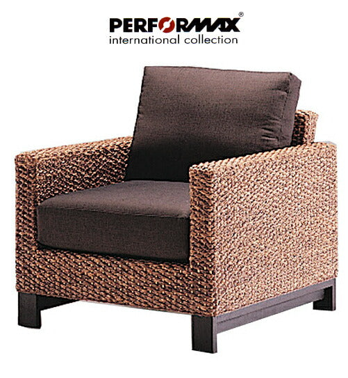 高品質 ウォーターヒヤシンス ソファ 1P 1人掛け ソファー 一人掛け パーソナル チェア アジアンソファ イス 椅子 リゾート バリ ホテル仕様 上質 アジアン 家具 ナチュラル モダン ハワイアン 布地 PERFORMAX (受注生産品)