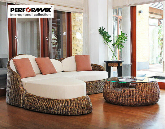 ウォーターヒヤシンスソファ PERFORMAX 正規代理店 ウォーターヒヤシンス カウチソファ コーナーソファー W204cm 3P ソファ & スツール オットマン L字 L型 アジアン チェア イス 椅子 リゾート バリ アジアン家具 【在庫販売品・即納可能】